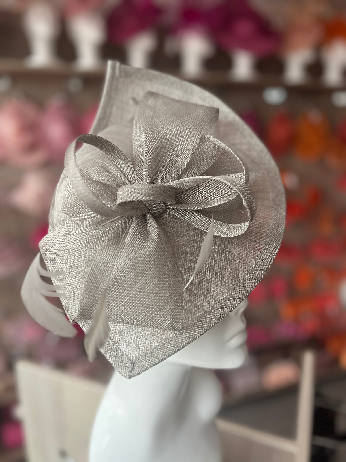 Mercury Disc Fascinator with Decorative Bow-Fascinators Direct