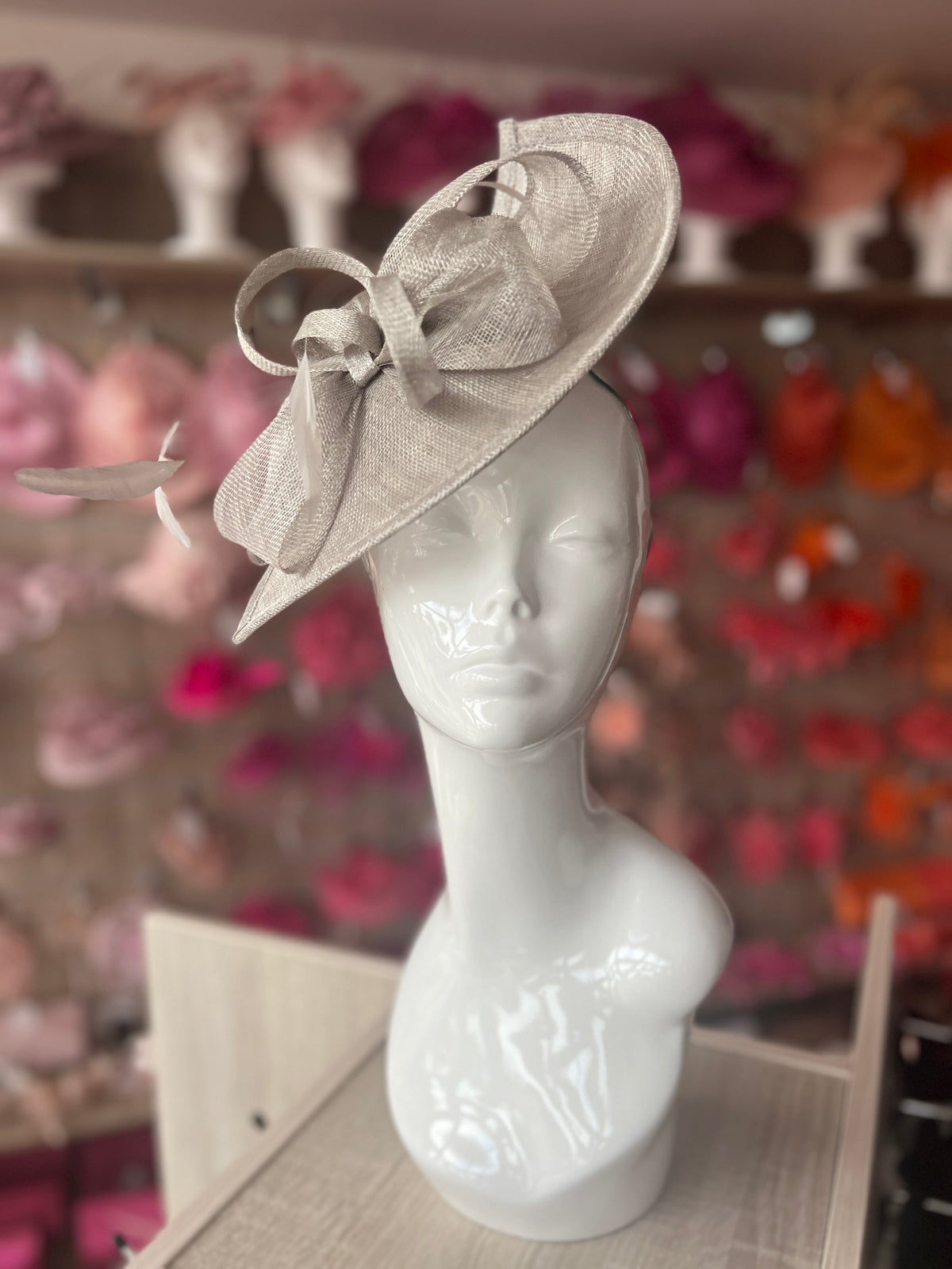 Mercury Disc Fascinator with Decorative Bow-Fascinators Direct