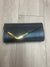 Metallic Clutch Bag With Gold Trim- Navy-Fascinators Direct