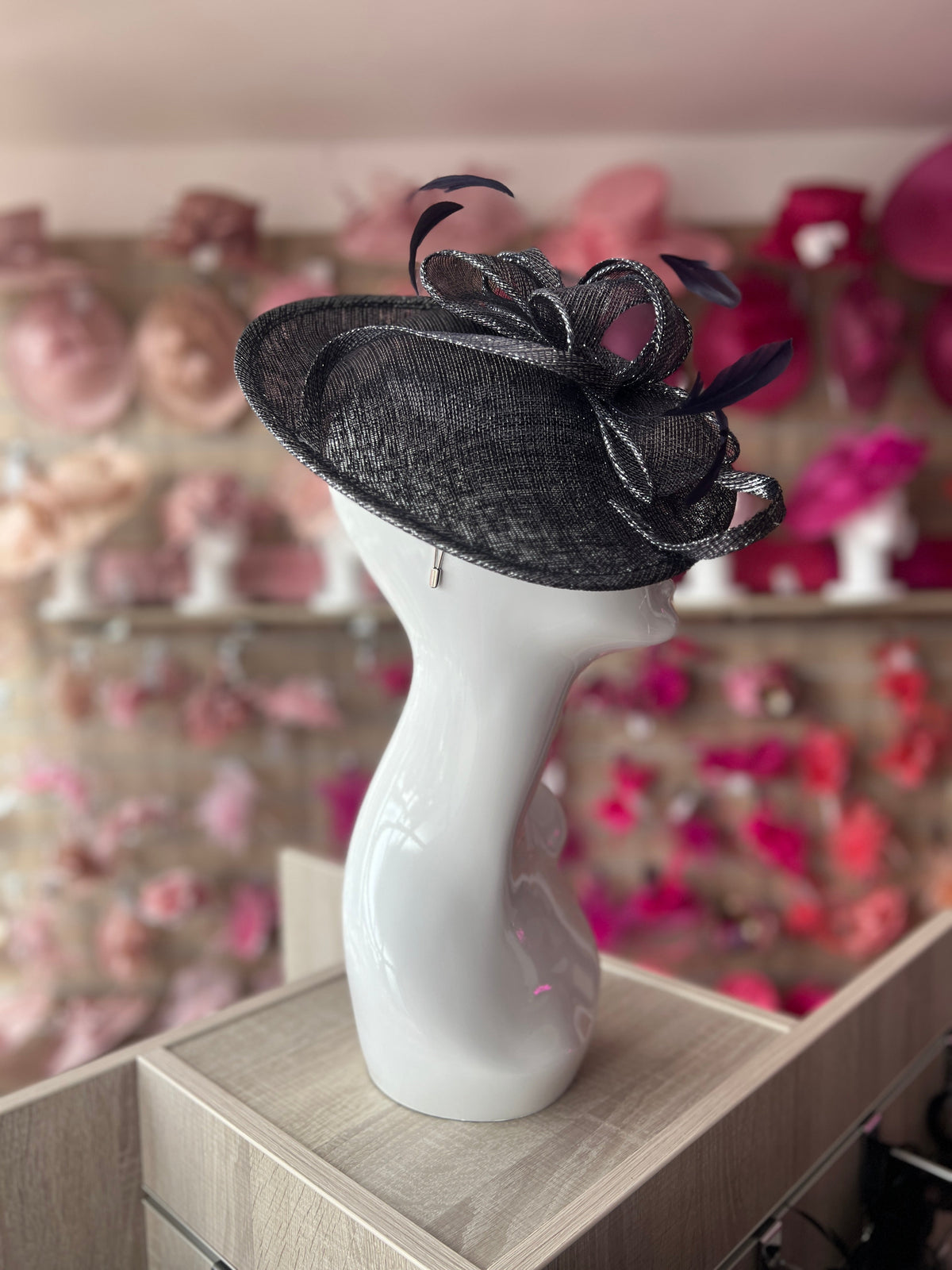 Metallic Navy Teardrop Disc Fascinator-Fascinators Direct