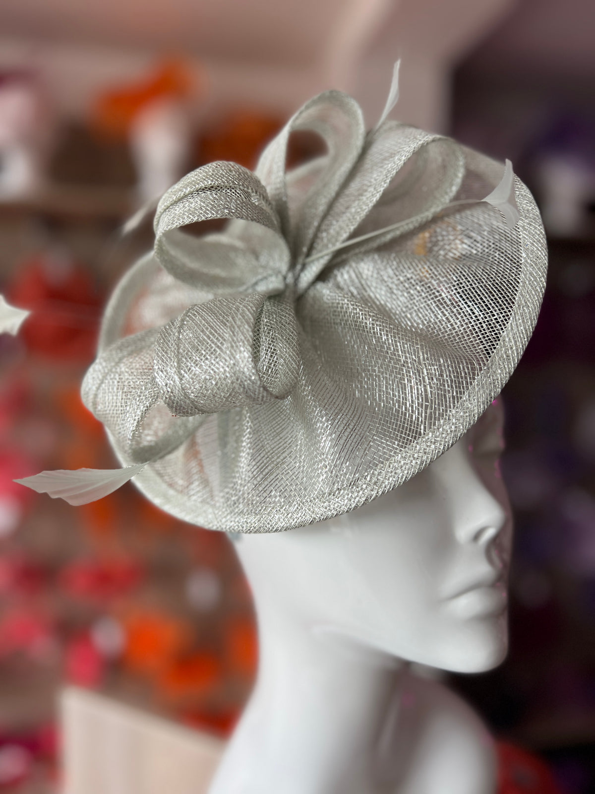 Metallic Peppermint Curved Disc Fascinator-Fascinators Direct