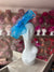 Mid Blue Large Fascinator with Ruched Crinoline & Flower-Fascinators Direct