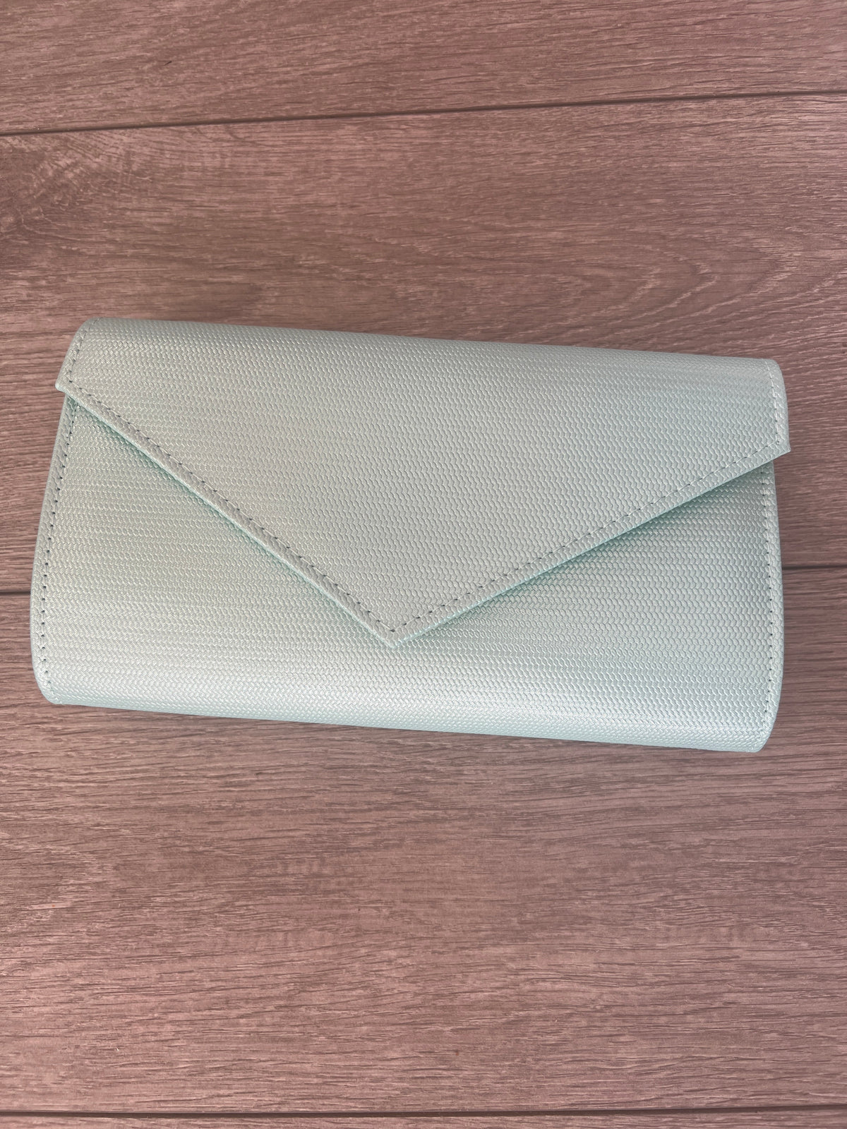 Mint Metallic Envelope Clutch Bag-Fascinators Direct