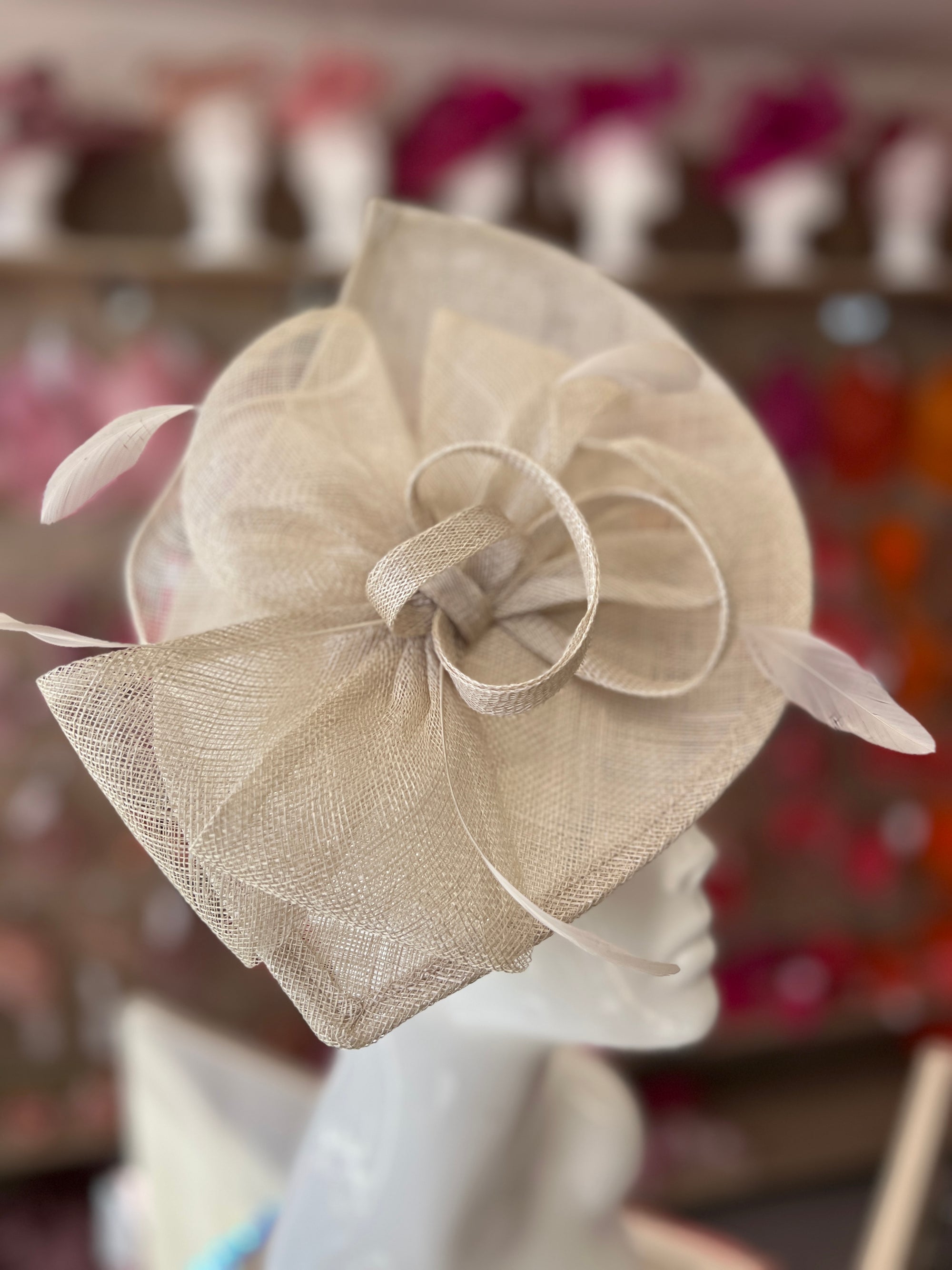 Mist Disc Fascinator with Decorative Bow-Fascinators Direct