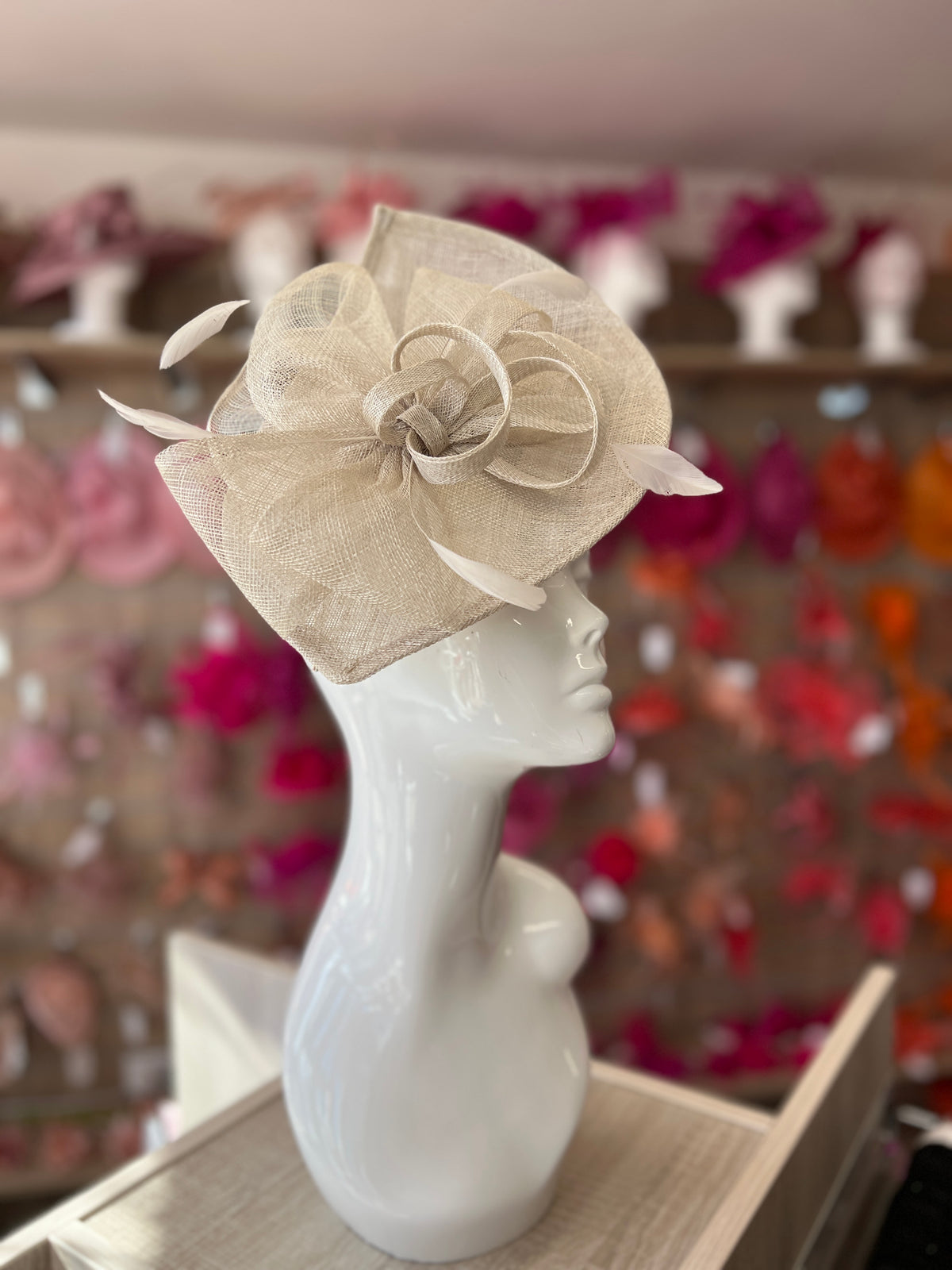 Mist Disc Fascinator with Decorative Bow-Fascinators Direct