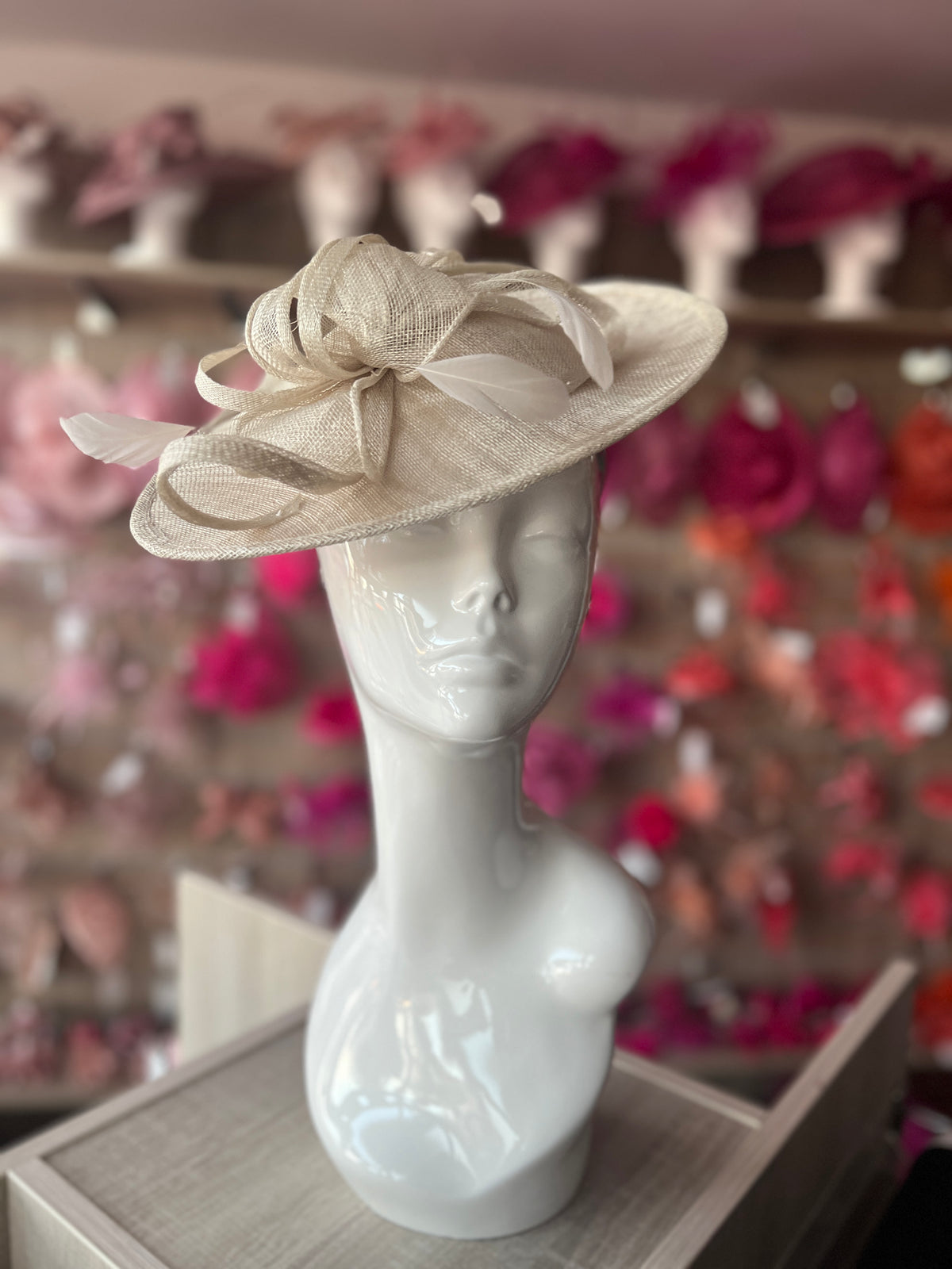 Mist Teardrop Disc Fascinator-Fascinators Direct