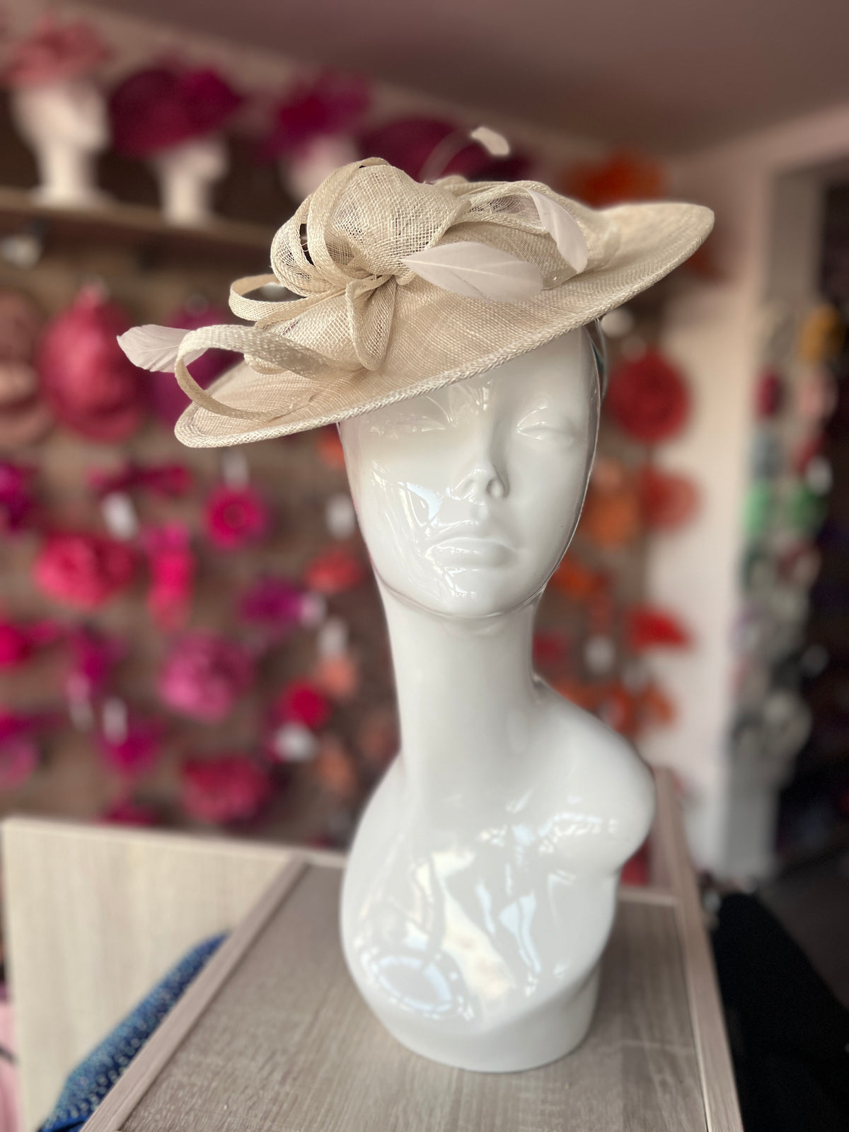 Mist Teardrop Disc Fascinator-Fascinators Direct