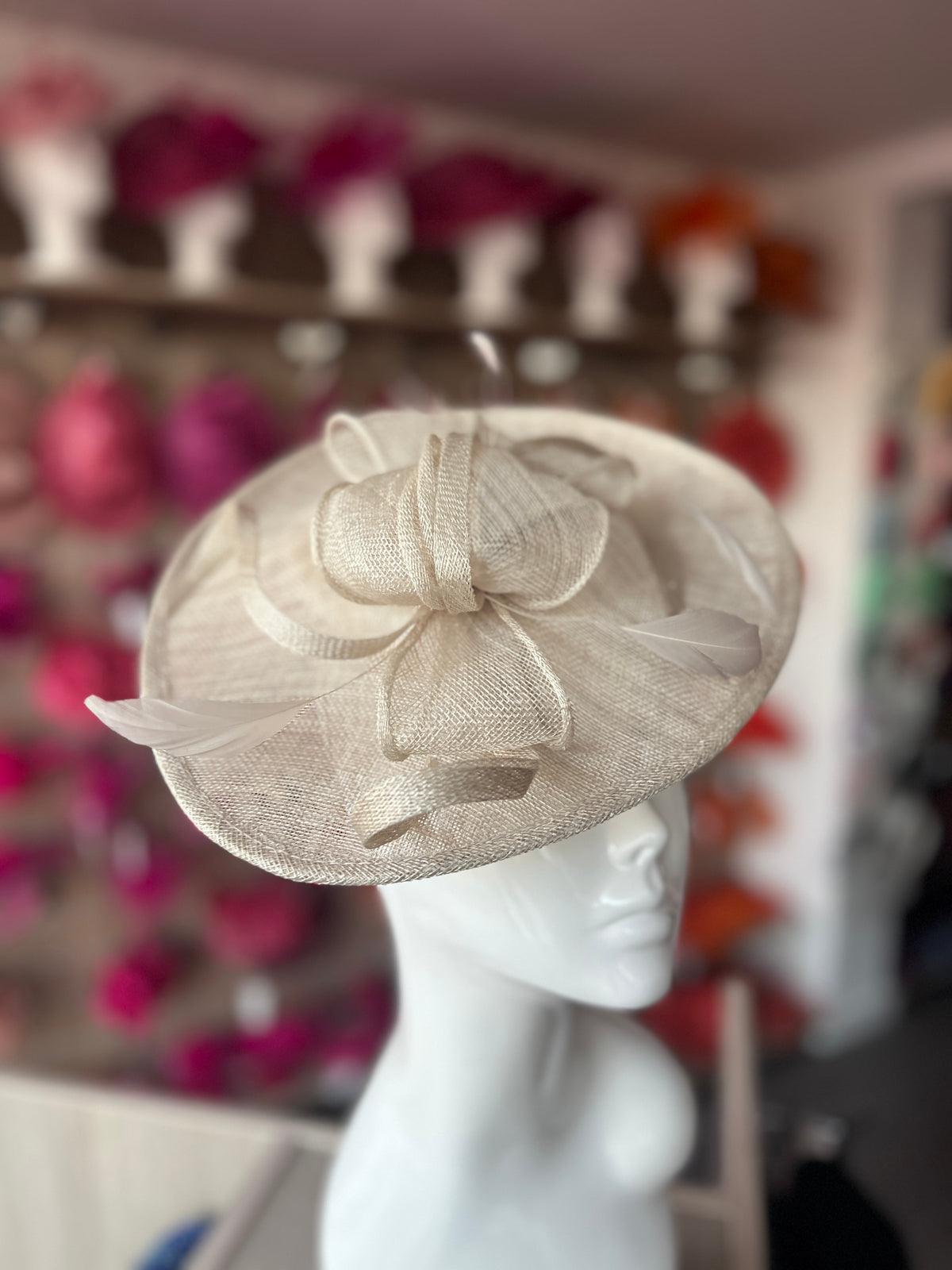 Mist Teardrop Disc Fascinator-Fascinators Direct