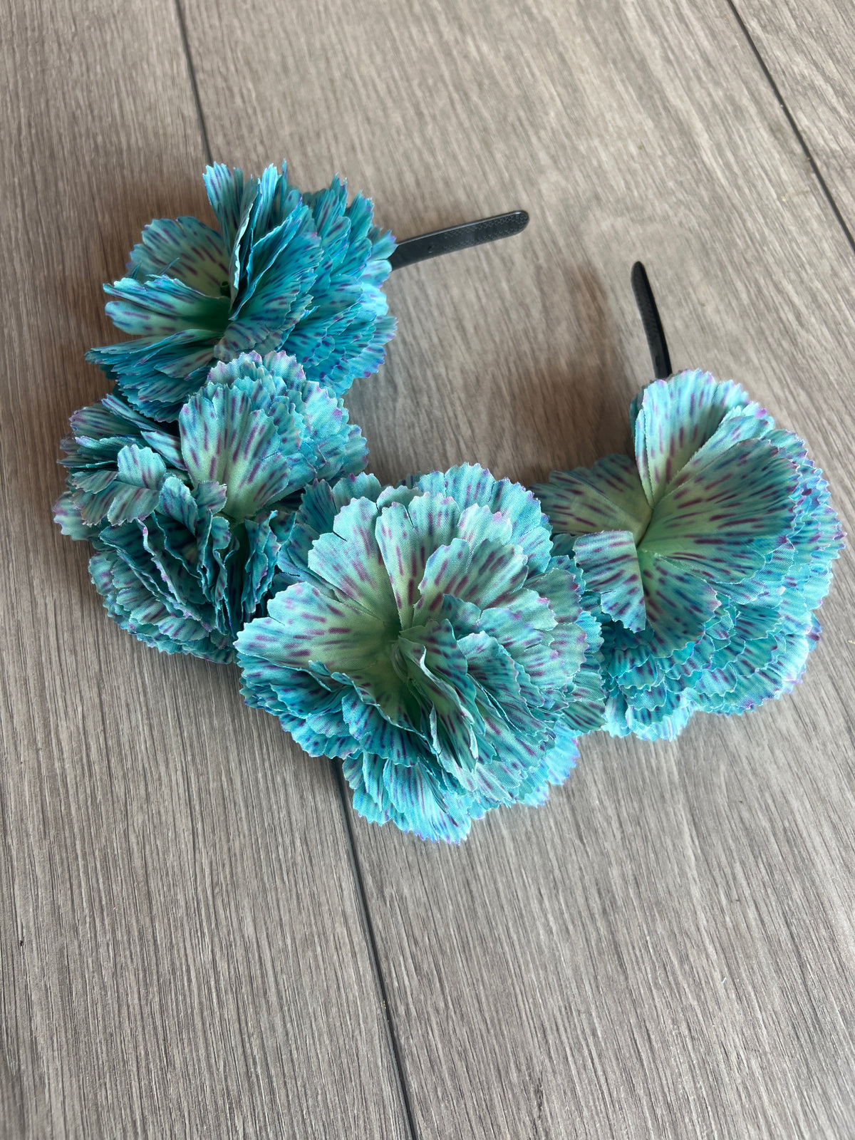 Mixed Blue Carnation Flower Crown Headband-Fascinators Direct