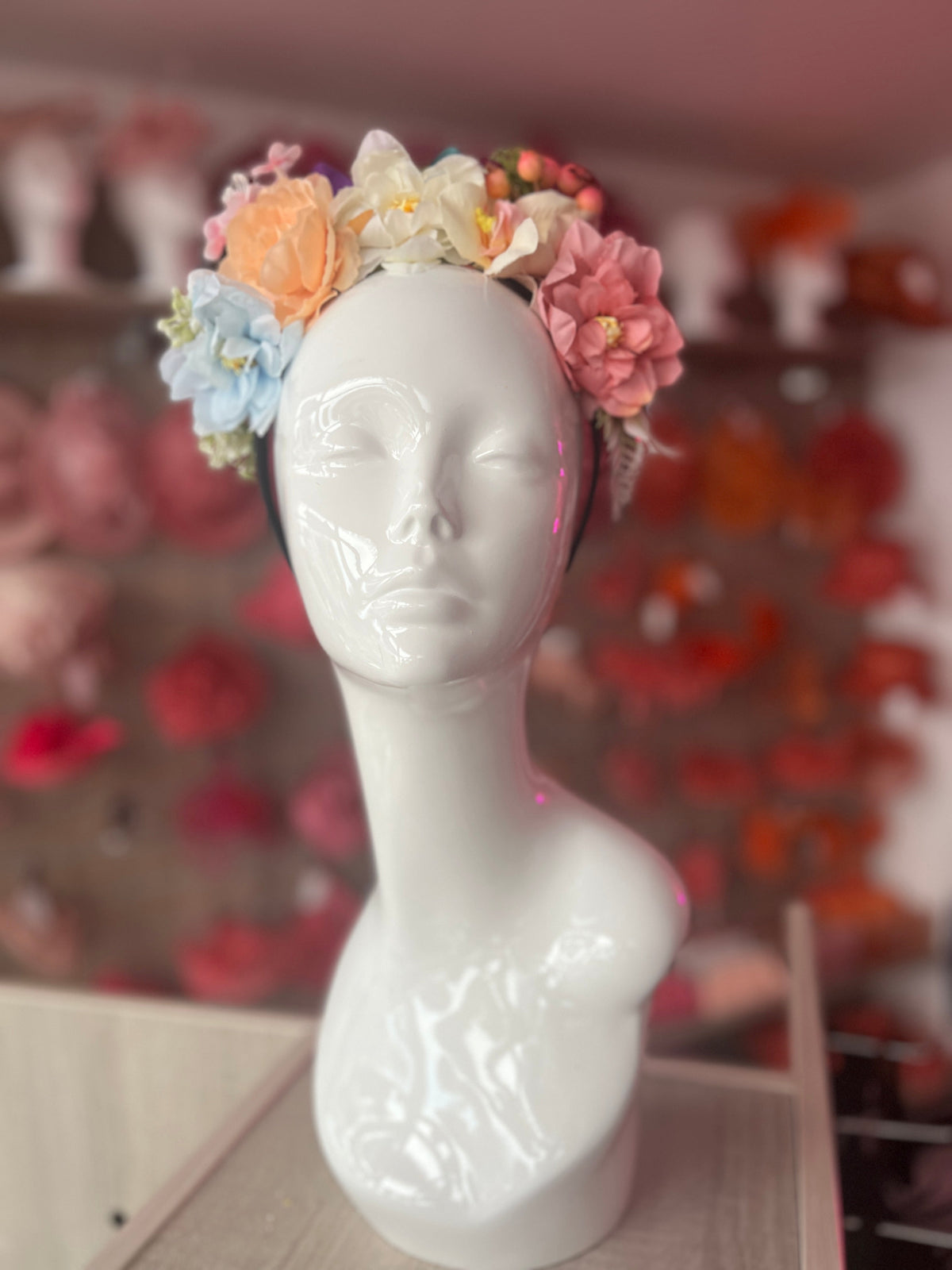 Mixed Coloured Flowers &amp; Orchids &amp; Berries Headband-Fascinators Direct