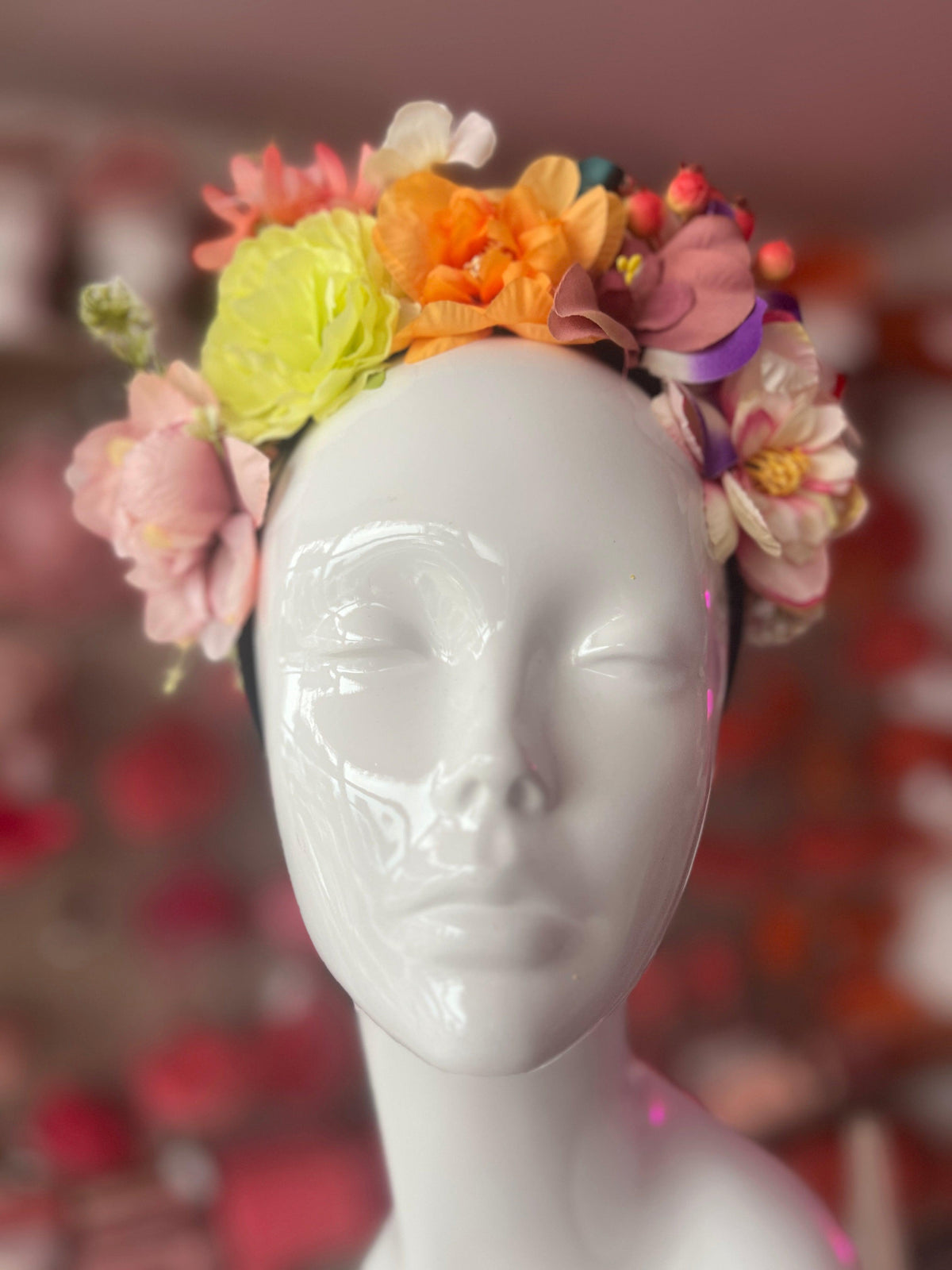 Mixed Coloured Flowers &amp; Orchids Headband-Fascinators Direct