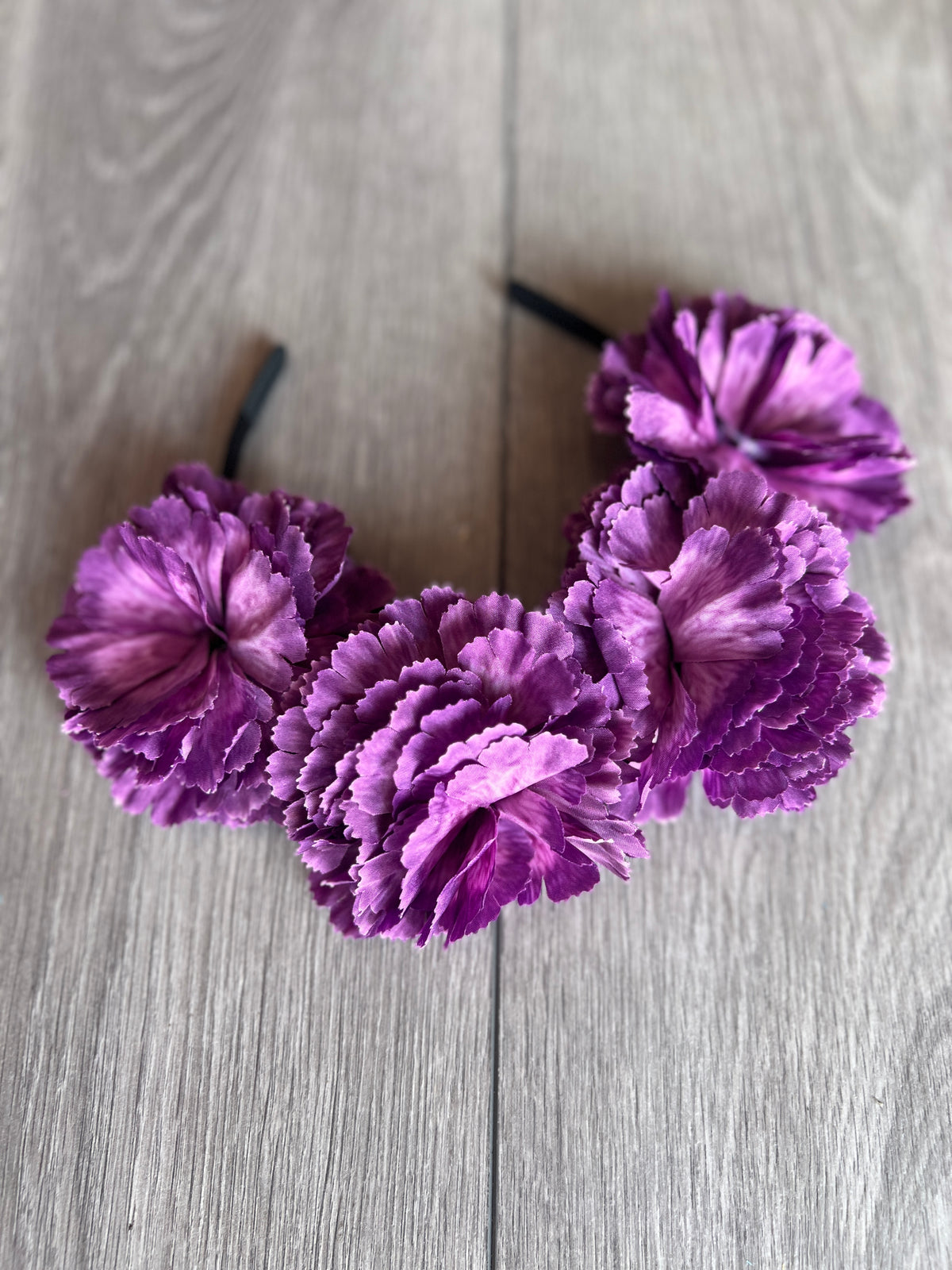 Mulberry Carnation Flower Crown Headband-Fascinators Direct