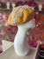 Mustard Beret Hat With Lace & Pearls Detail-Fascinators Direct