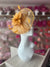 Mustard Oval Base Fascinator With Feather Flower-Fascinators Direct