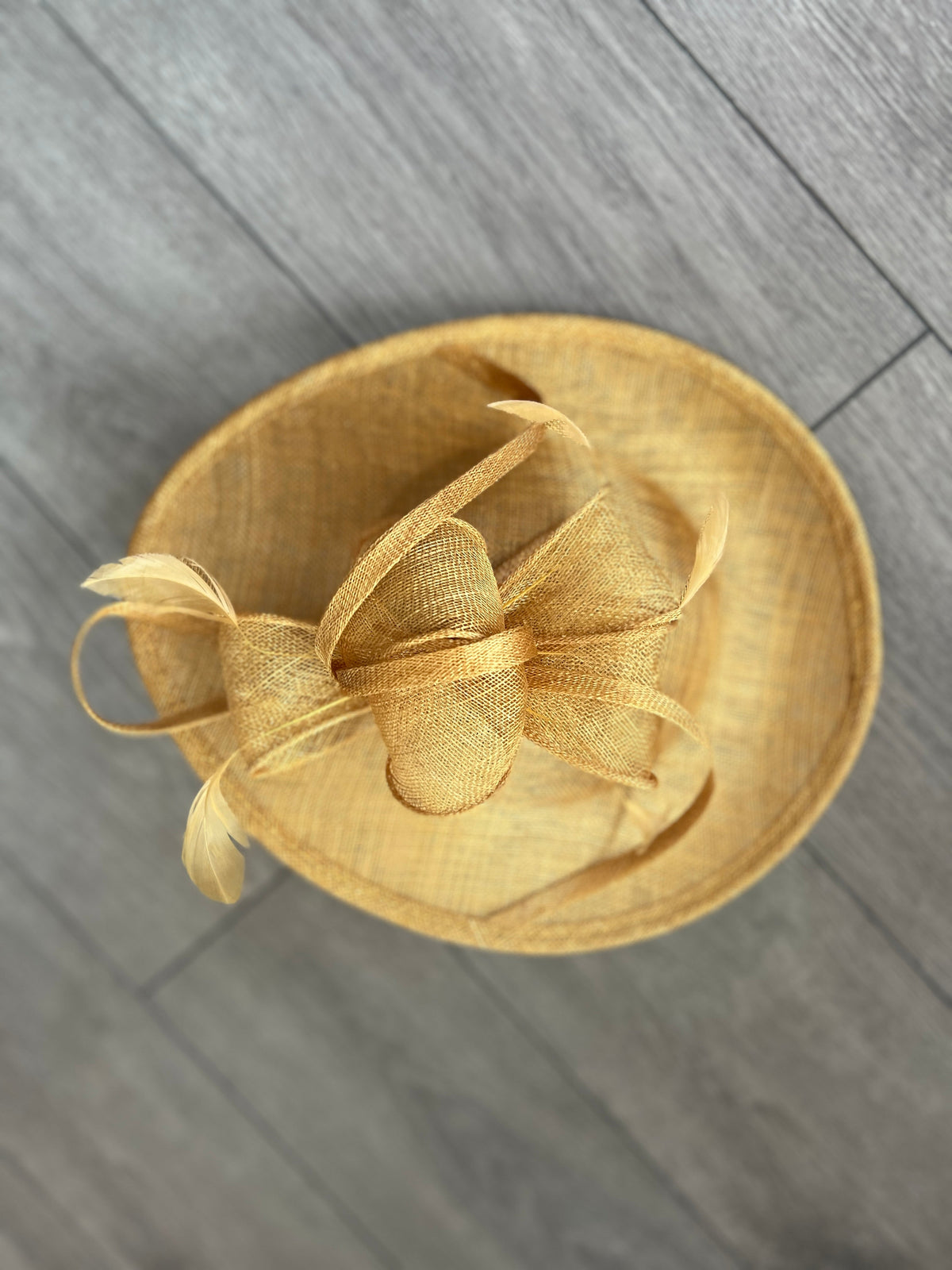 Mustard Teardrop Disc Fascinator-Fascinators Direct