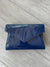 Navy Blue Patent Envelope Clutch Bag-Fascinators Direct