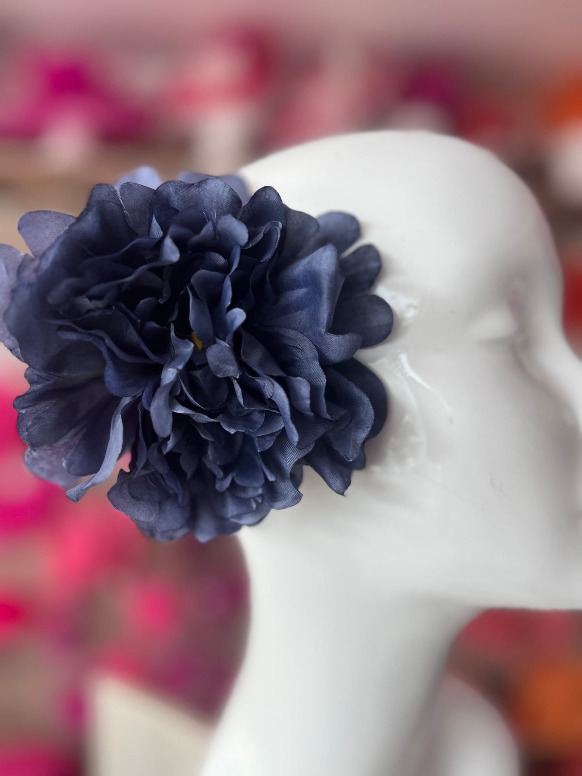 Navy Blue Peony Hair flower-Fascinators Direct
