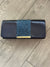 Navy Clutch Bag With Glitter Strip-Fascinators Direct