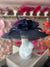 Navy Crinoline Wide Brim Hat-Fascinators Direct