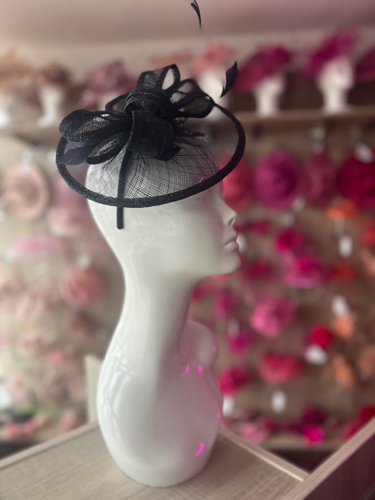 Navy Curved Disc Fascinator-Fascinators Direct
