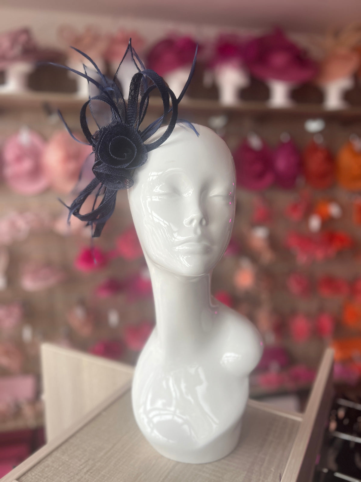 Navy Flower Fascinator Headband-Fascinators Direct