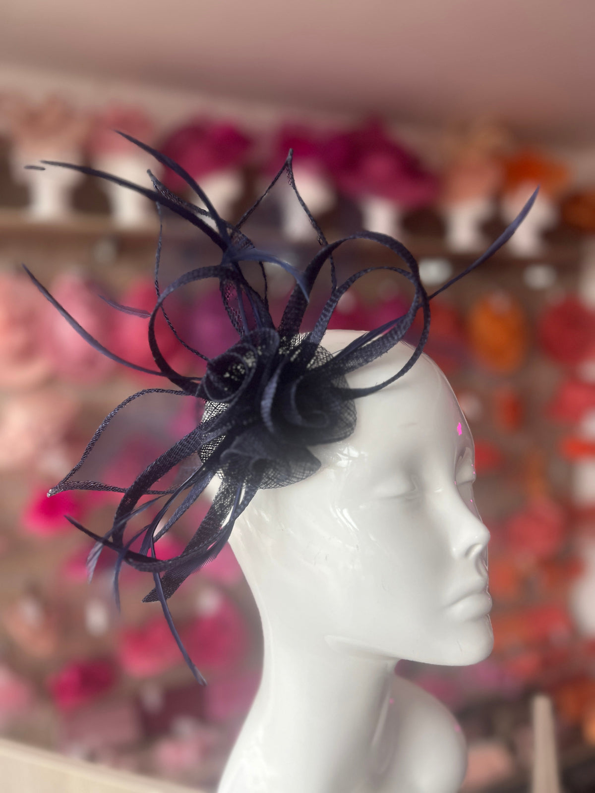 Navy Flower Fascinator Headband-Fascinators Direct