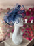 Navy Large Fascinator with Ruched Crinoline & Flower-Fascinators Direct