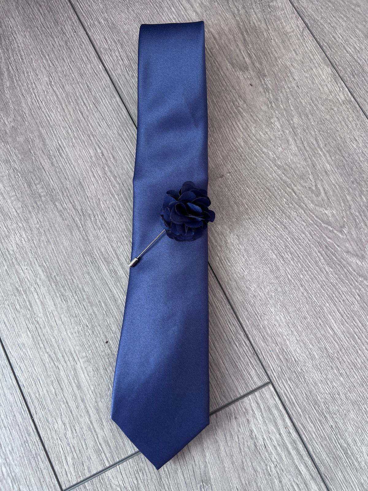 Navy Men’s Classic Tie &amp; Pin-Fascinators Direct