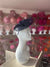 Navy Saucer Fascinator With Flower & Quill-Fascinators Direct