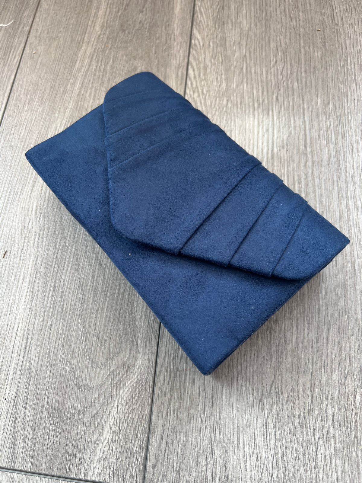 Navy Velvet Envelope Clutch Bag-Fascinators Direct