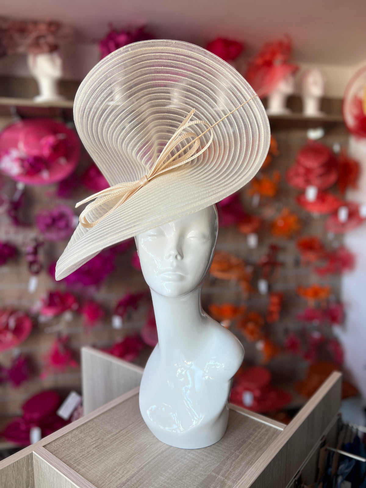 Nude Crinoline Hatinator with Bow-Fascinators Direct