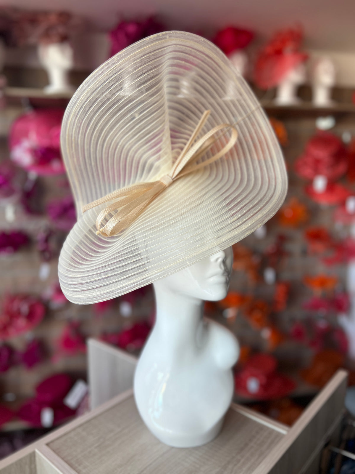 Nude Crinoline Hatinator with Bow-Fascinators Direct