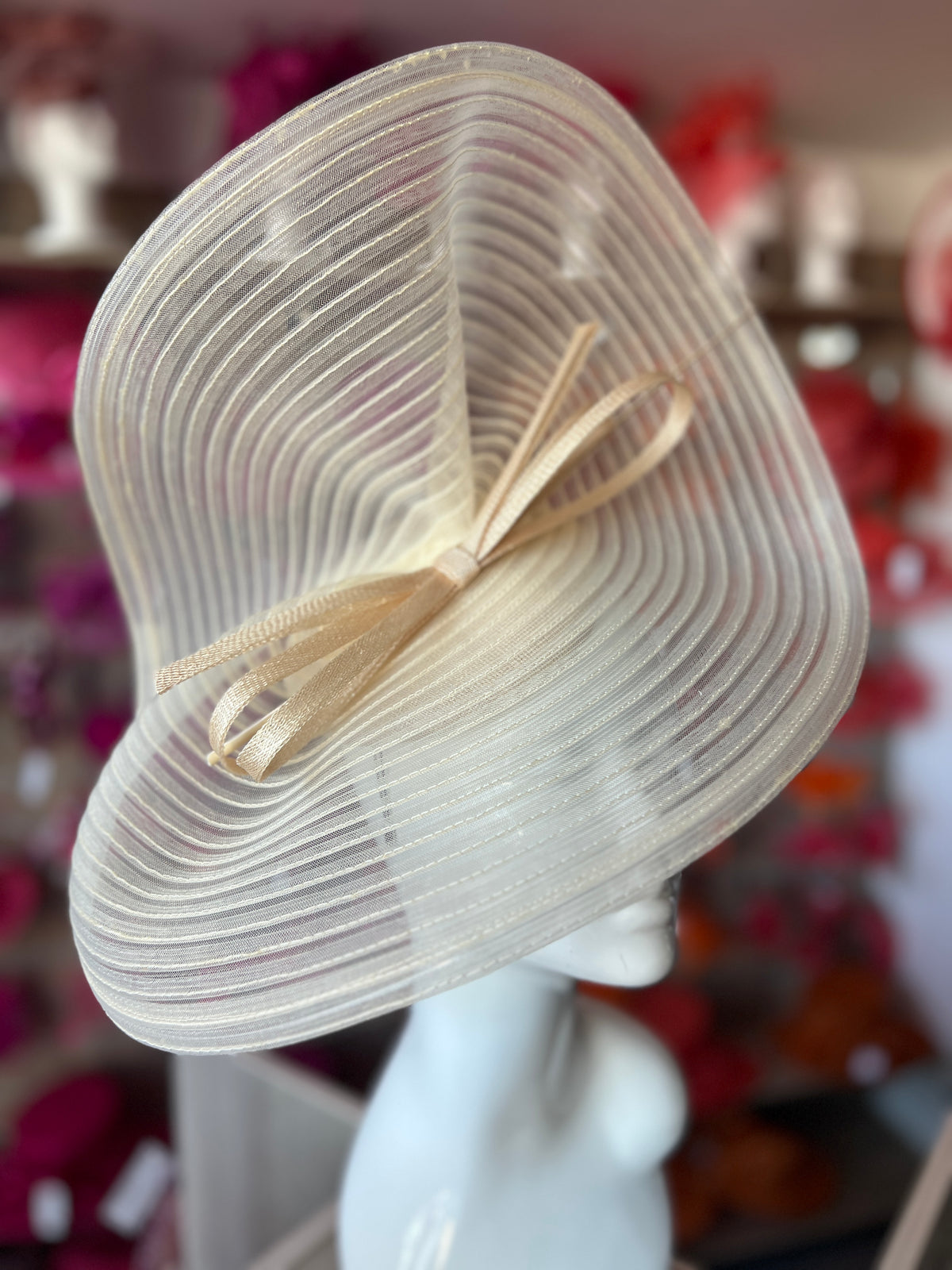 Nude Crinoline Hatinator with Bow-Fascinators Direct