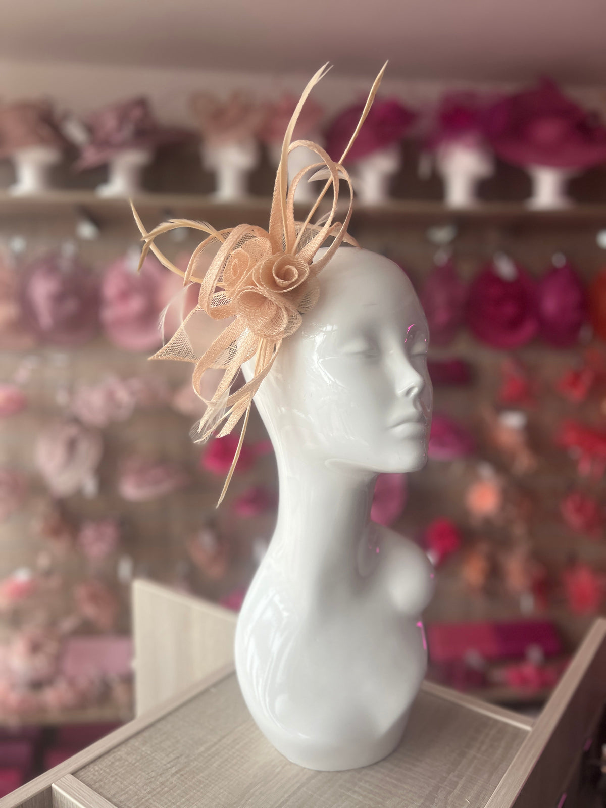 Nude Flower Fascinator Headband-Fascinators Direct