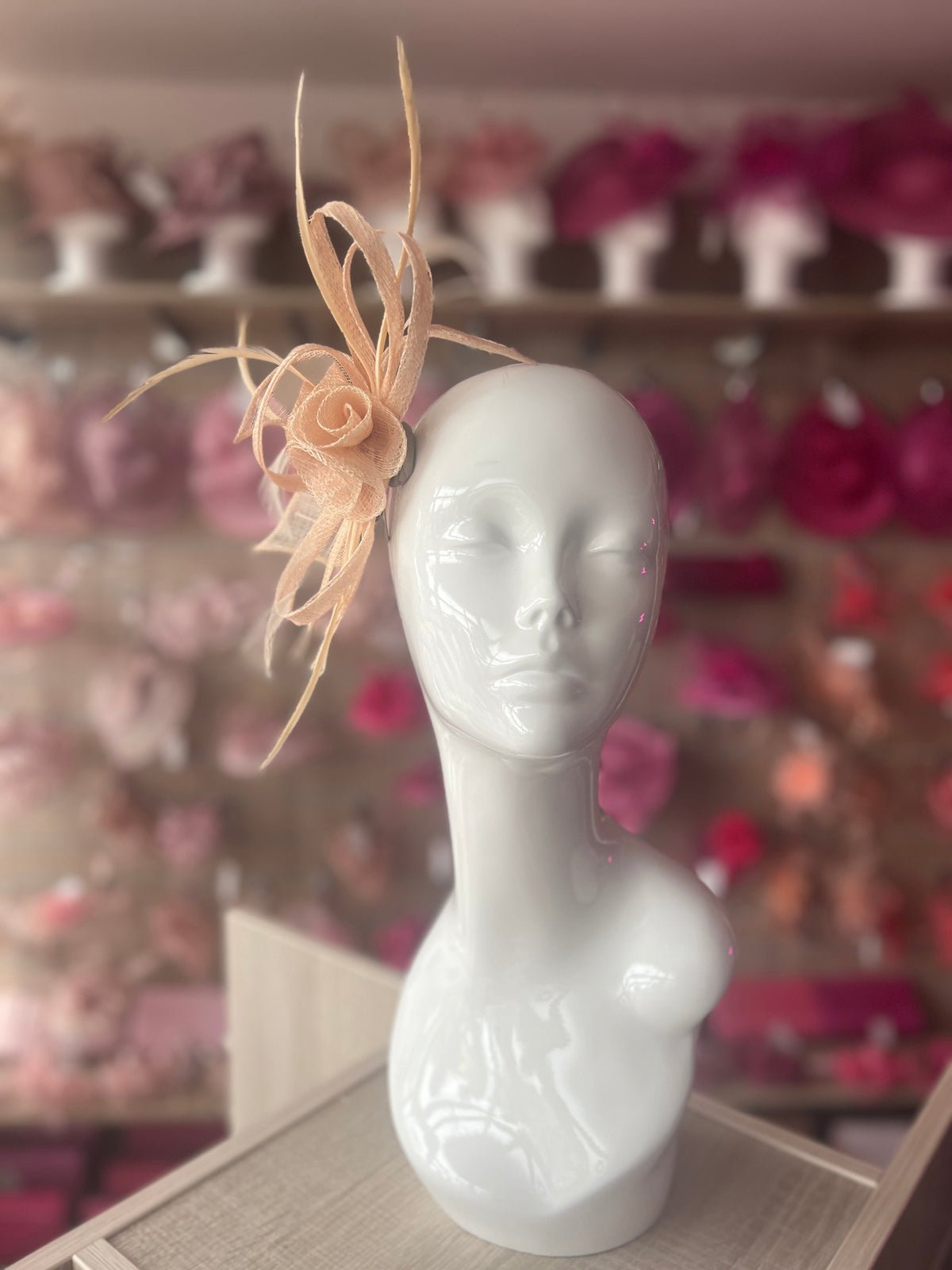 Nude Flower Fascinator Headband-Fascinators Direct