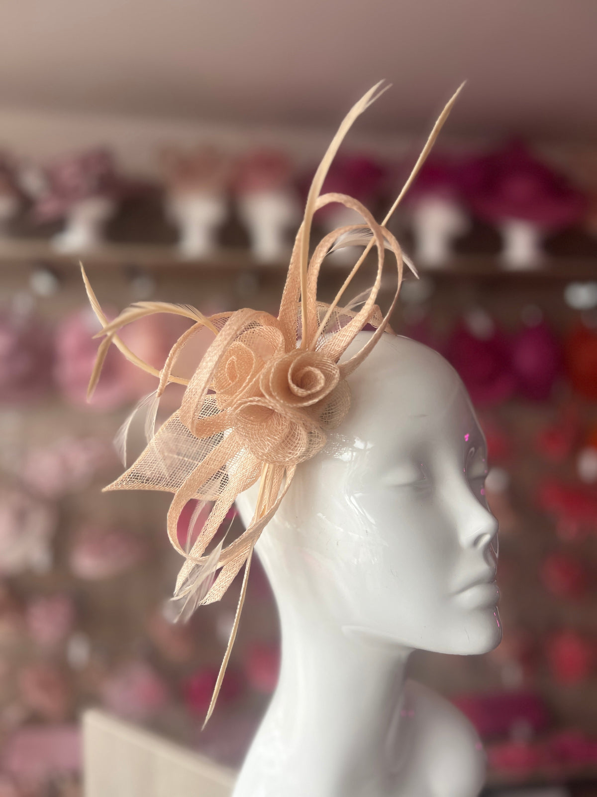 Nude Flower Fascinator Headband-Fascinators Direct