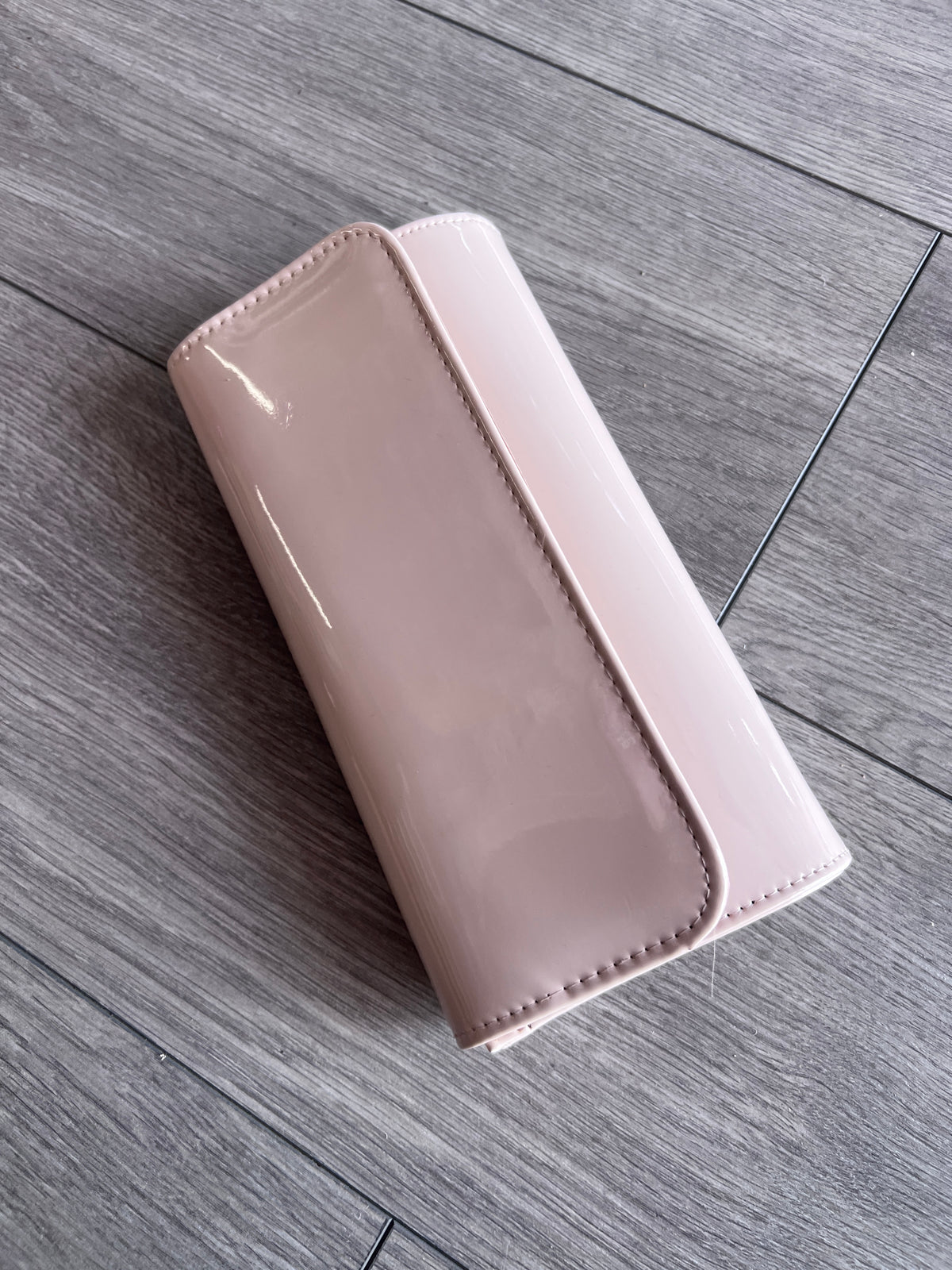 Nude Patent Clutch Bag-Fascinators Direct