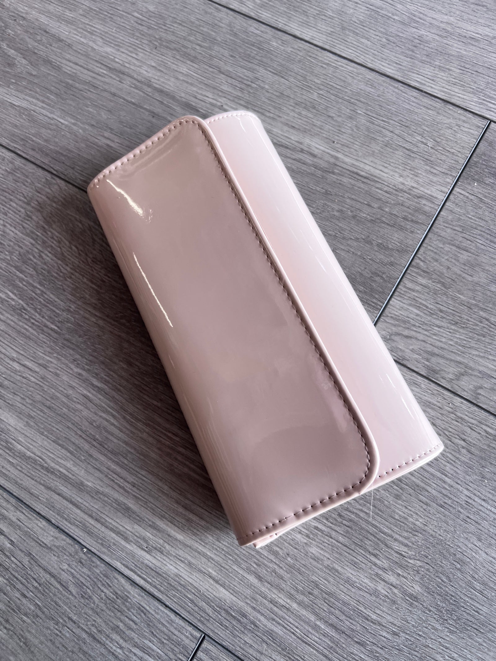 Nude Patent Clutch Bag-Fascinators Direct
