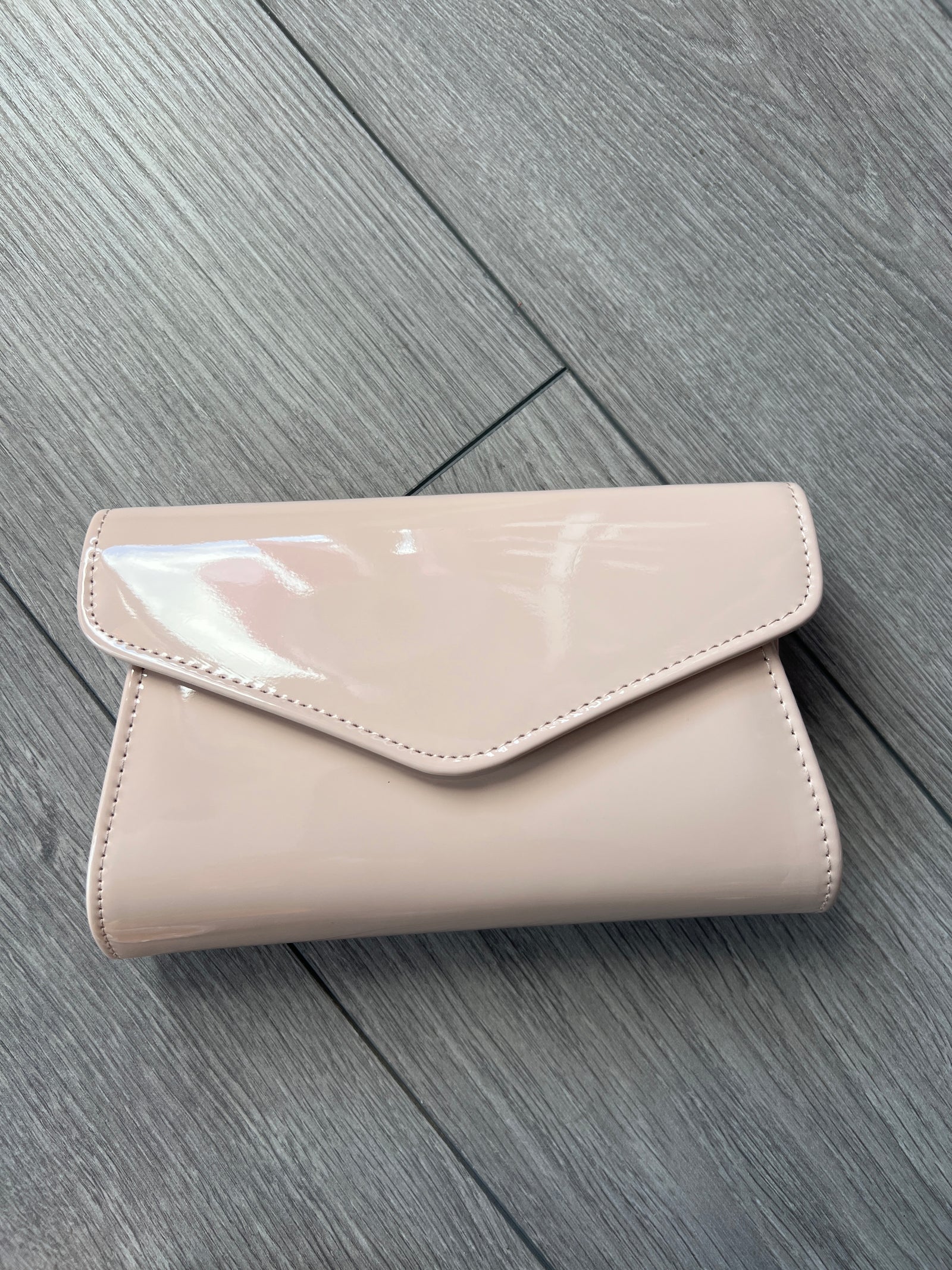 Nude Patent Envelope Clutch Bag-Fascinators Direct