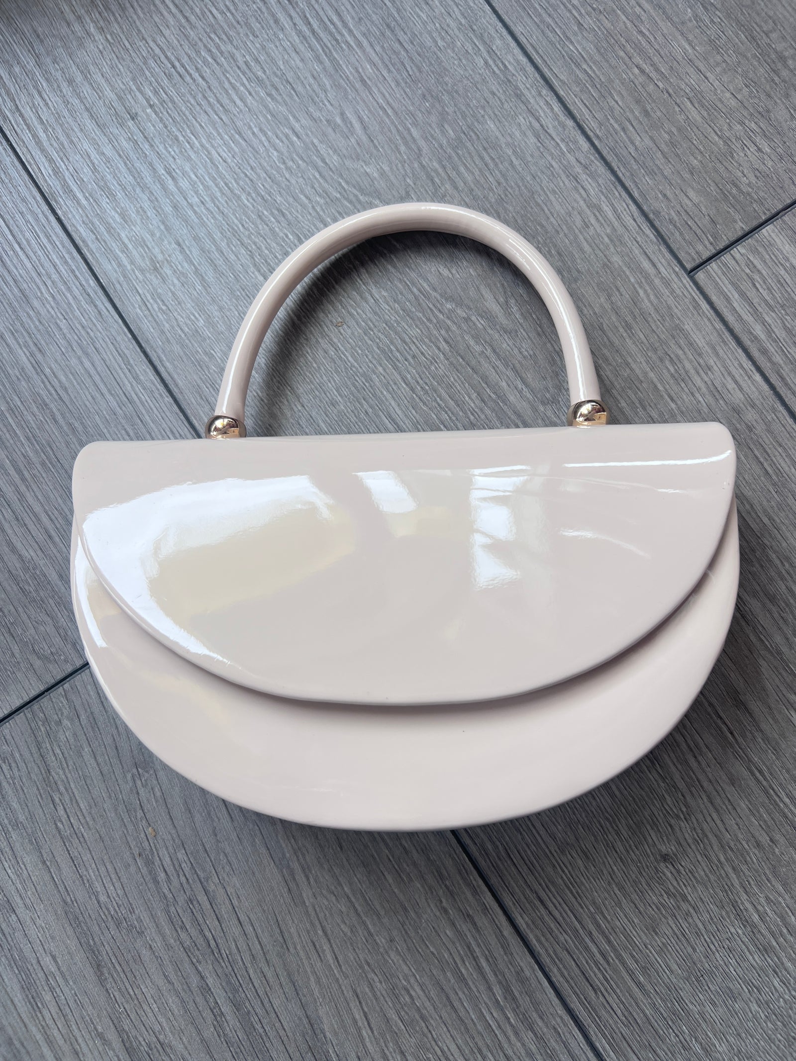 Nude Patent Handbag-Fascinators Direct