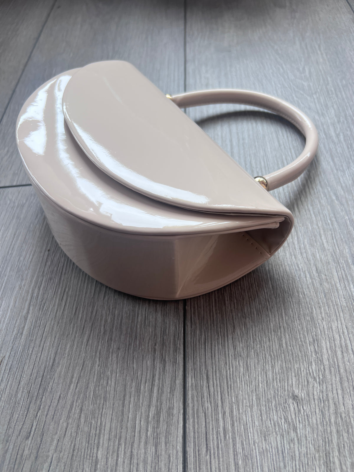 Nude Patent Handbag-Fascinators Direct