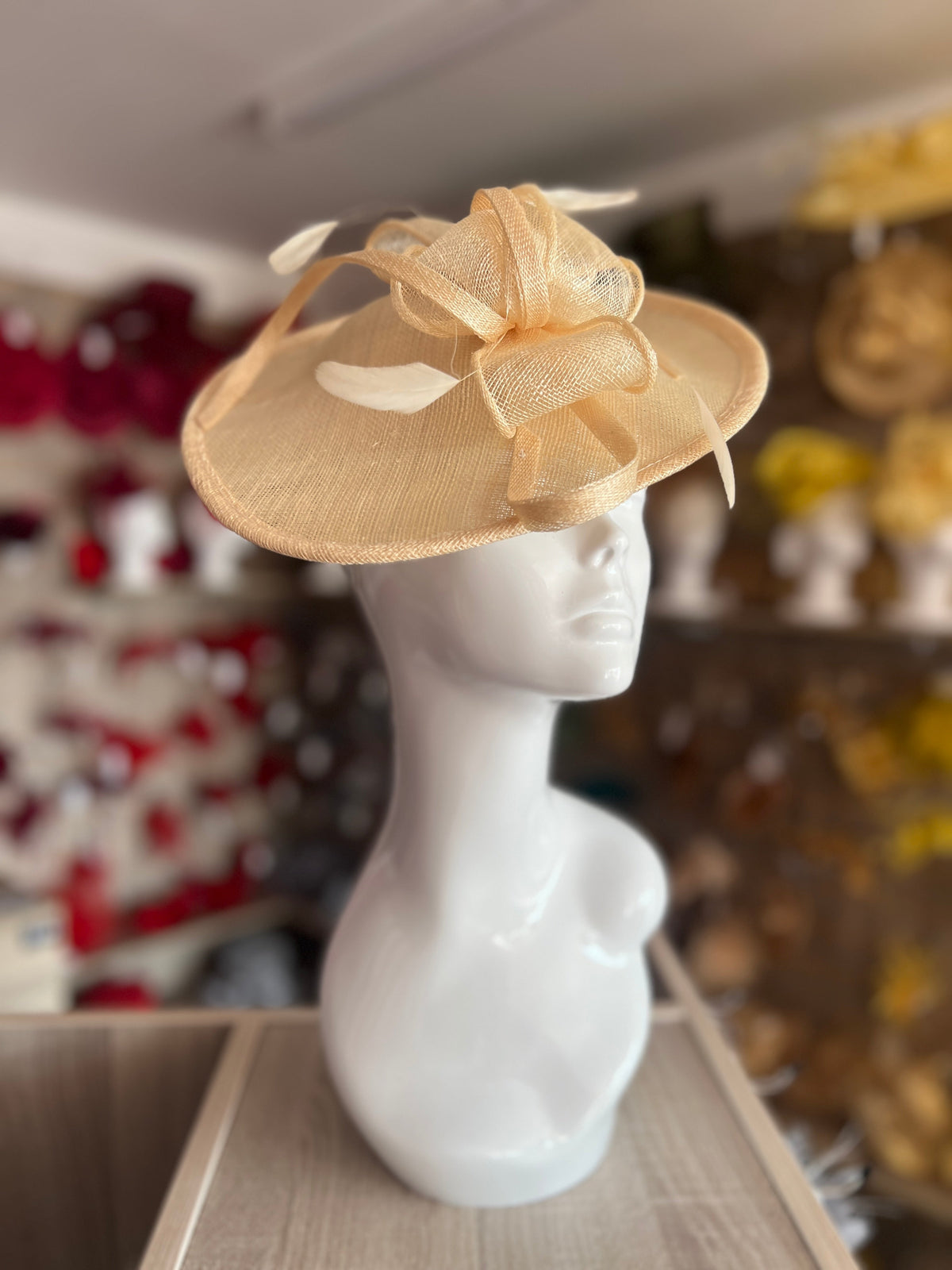 Nude Teardrop Disc Fascinator-Fascinators Direct