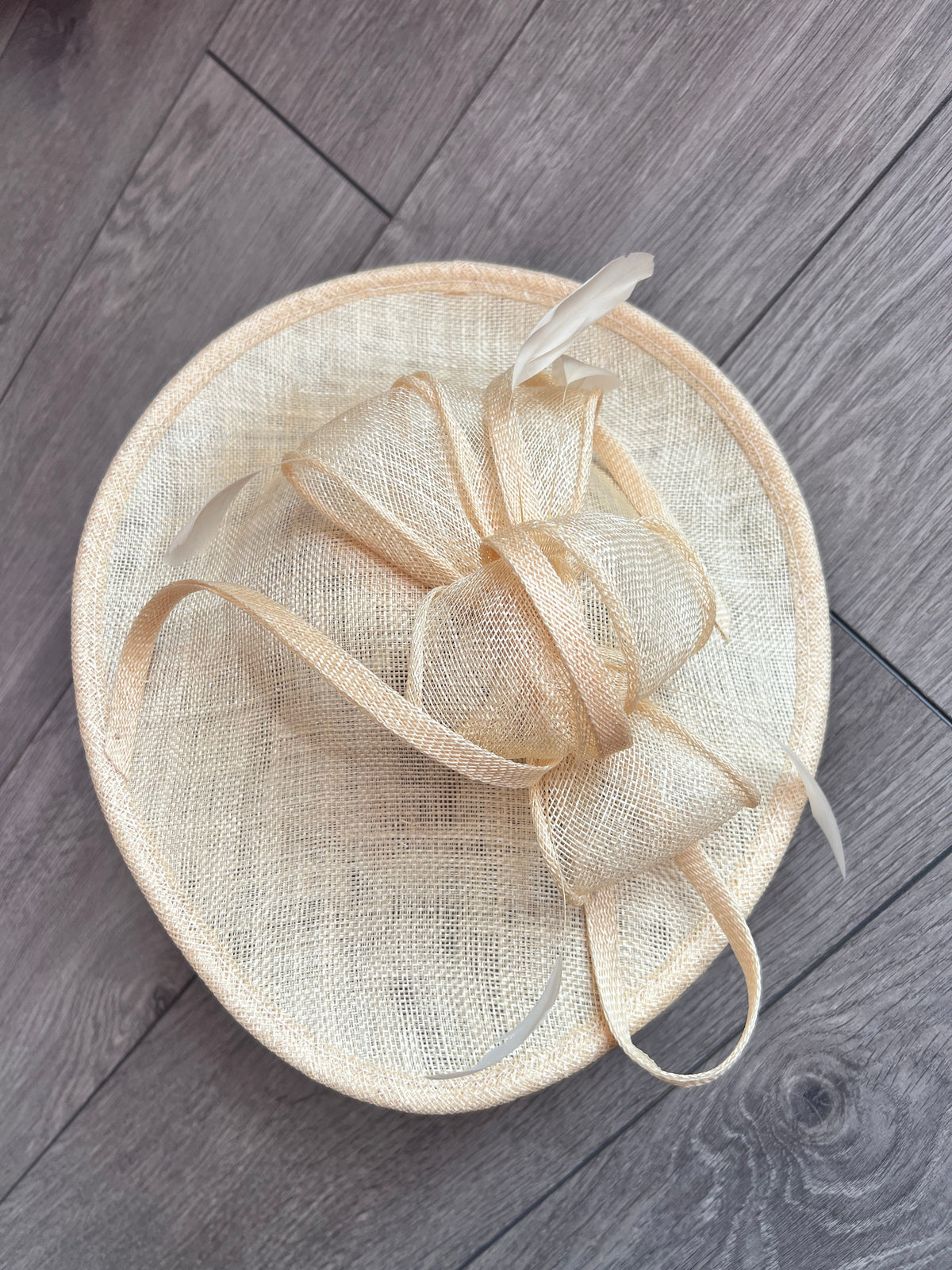 Nude Teardrop Disc Fascinator-Fascinators Direct