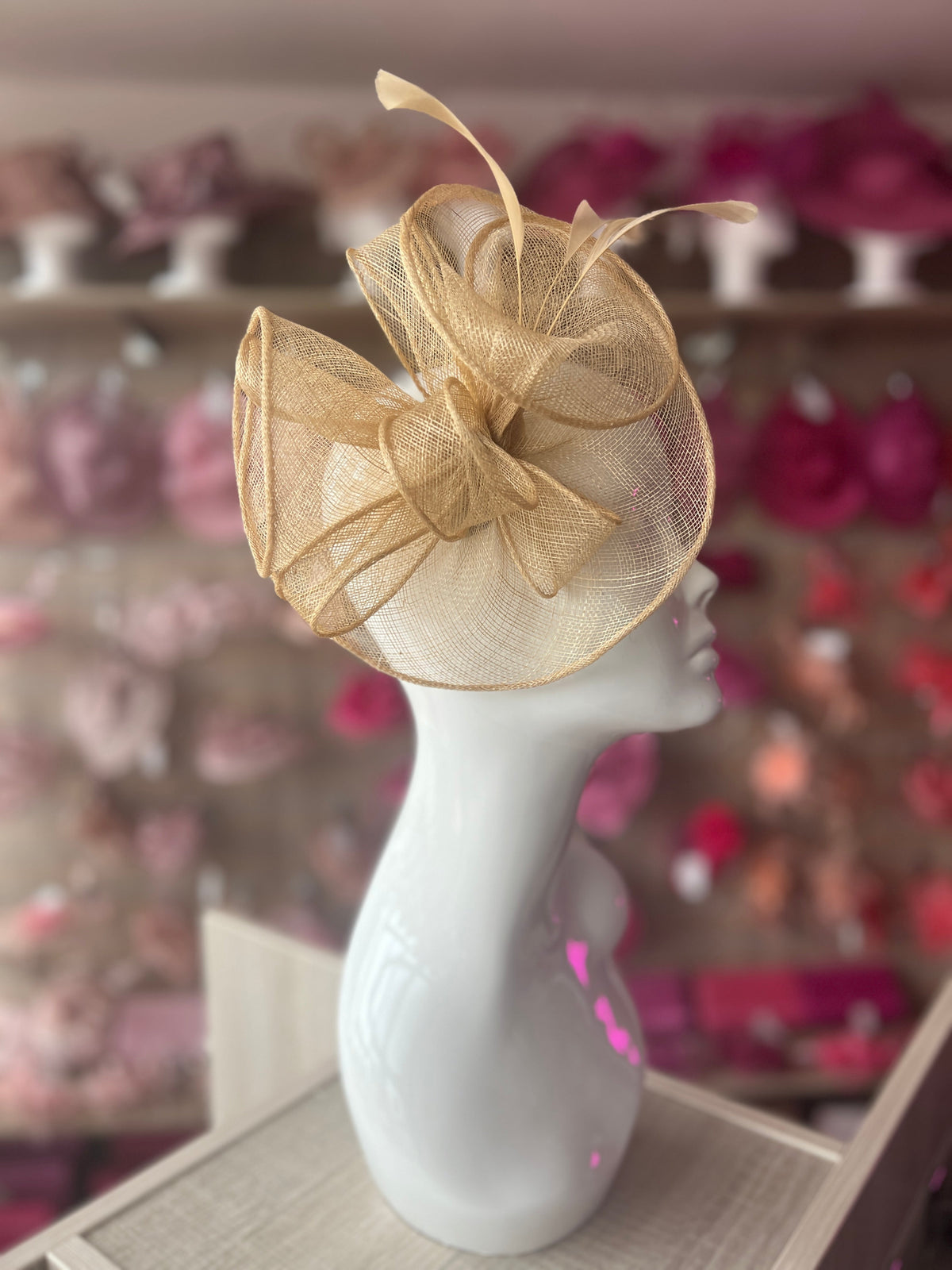 Nude Trumpet Flower Fascinator-Fascinators Direct
