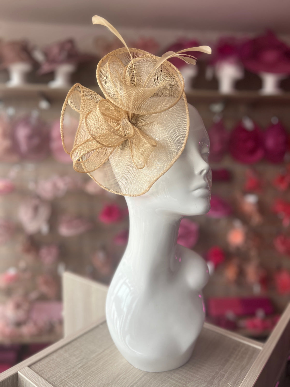 Nude Trumpet Flower Fascinator-Fascinators Direct