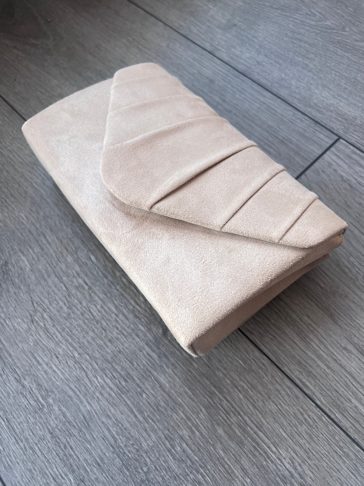 Nude Velvet Envelope Clutch Bag-Fascinators Direct