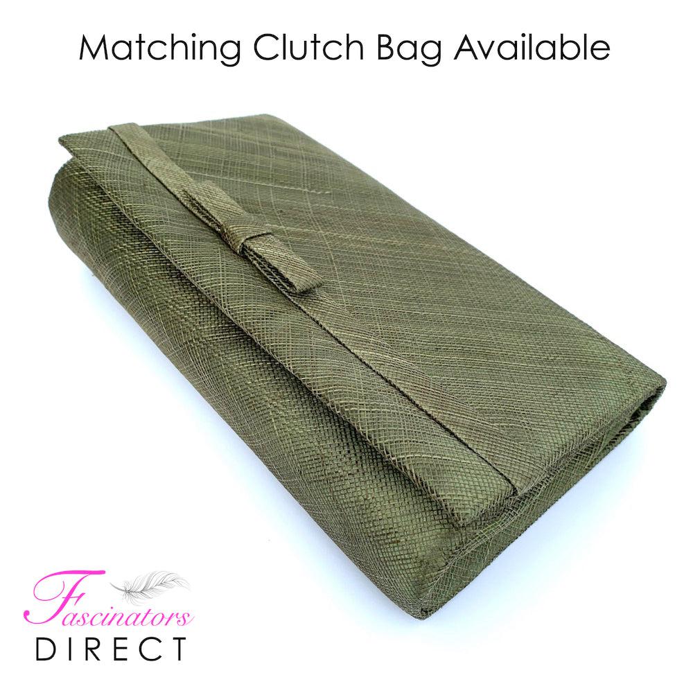 Olive Teardrop Disc Fascinator-Fascinators Direct