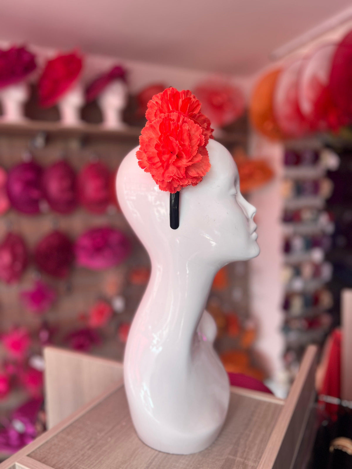 Orange Carnation Flower Crown Headband-Fascinators Direct