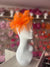 Orange Diamante Fascinator With Ruched Crinoline & Feathers-Fascinators Direct