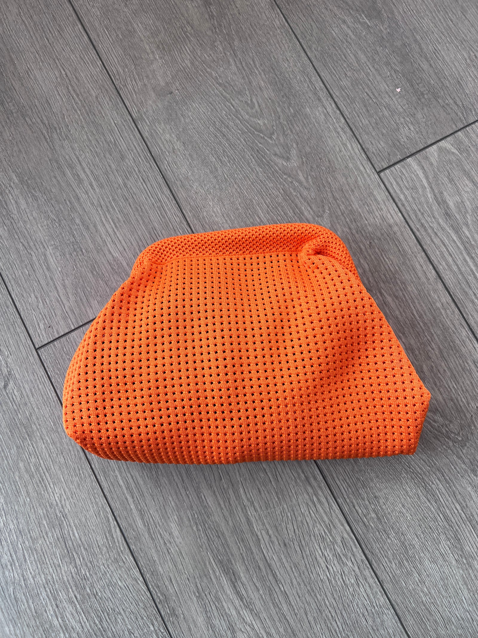 Orange Hand Crochet Clutch Bag-Fascinators Direct